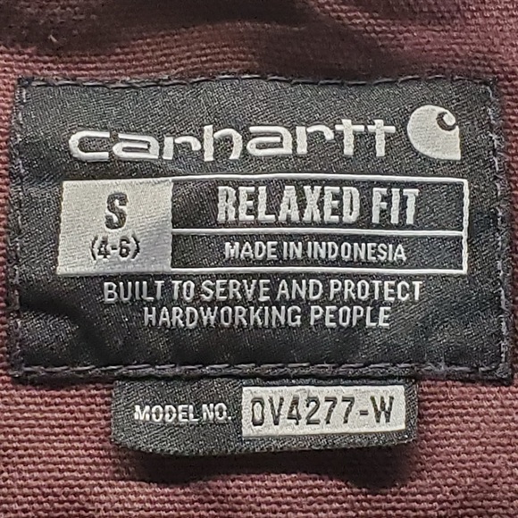 Carhartt Vest Womens Small Burgundy Red Duck Canvas 104224 V26 Sherpa Lined Work - Picture 5 of 10